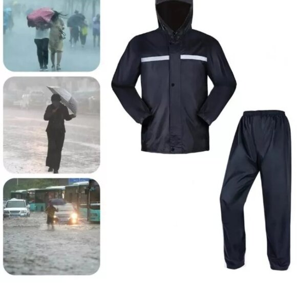 Men's 3XL Waterproof Rain Coat & Pant Color Block Set - Picture 3 of 12